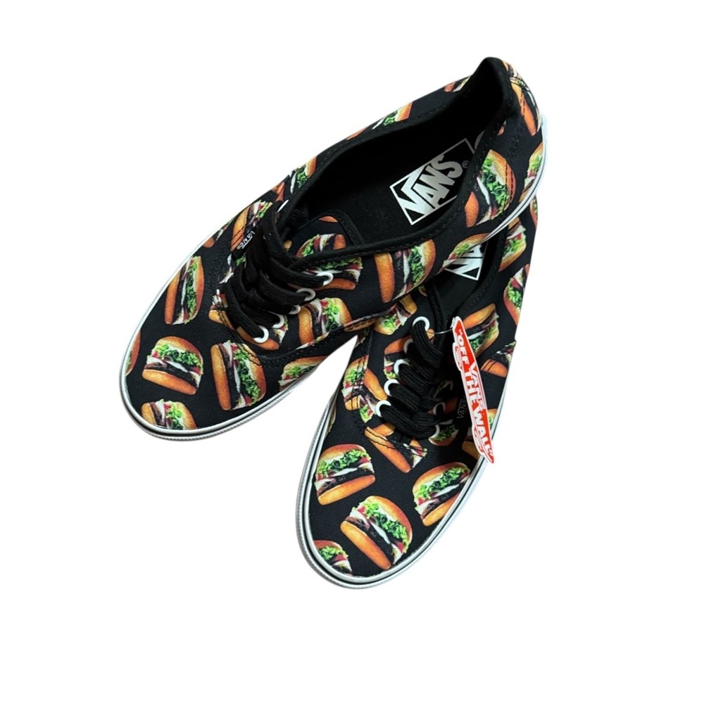 Vans Burger Print Low-Top Sneakers – Size 9